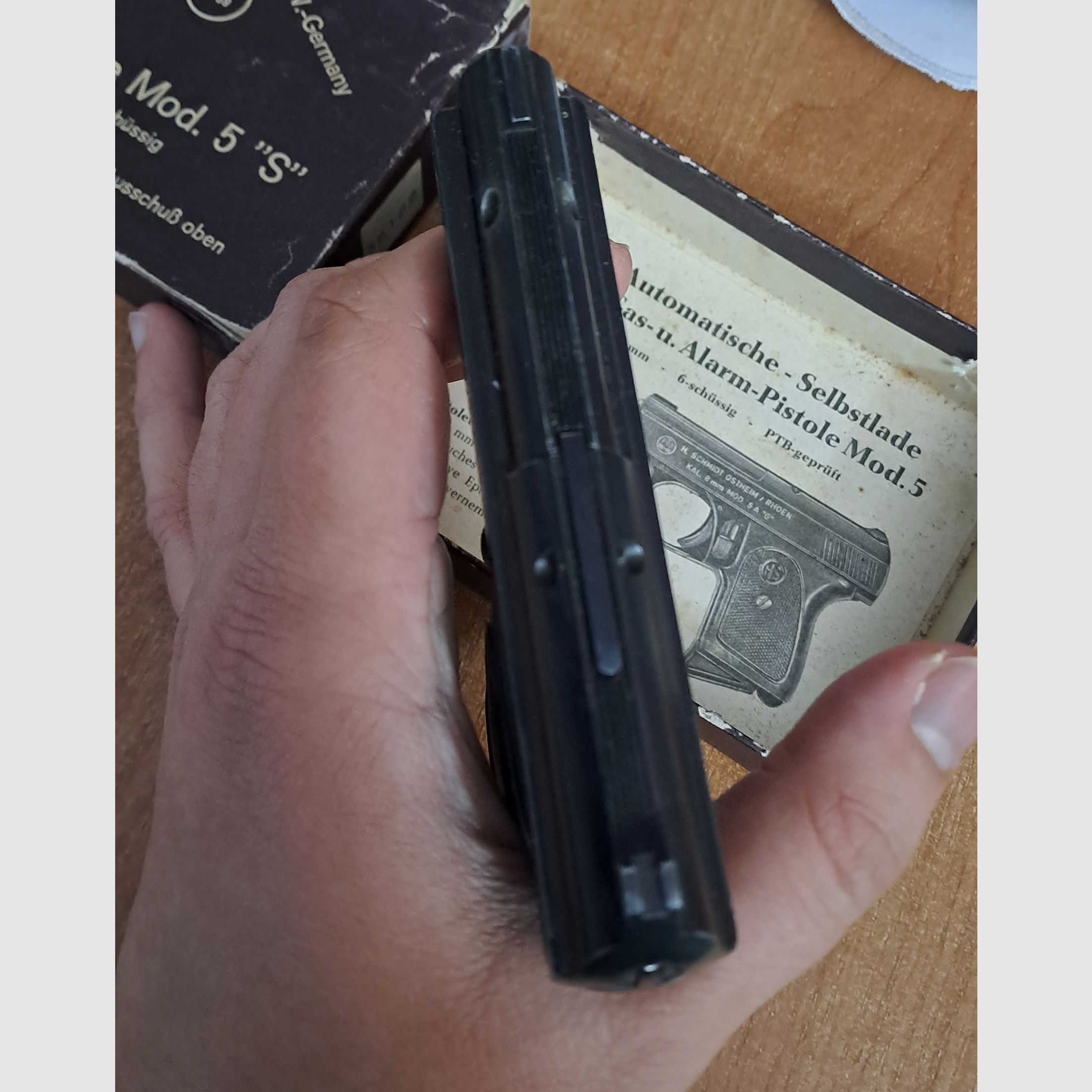 HS Mod.5 S pistolet startowy kal. 8 mm Knall/ PTB 99-69 z 1971 roku!