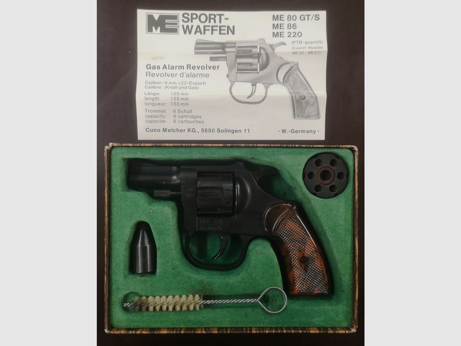 ME 86 Revolver 6mm Flobert mit Wechseltrommel .22 "Sahnestück
