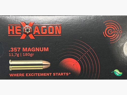 Geco .357Magnum Hexagon 180grs - 50 Schuss