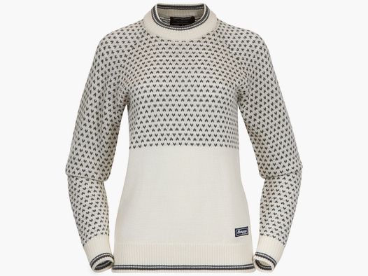 Bergans Alvdal Suéter de Lana Mujer Blanco Vainilla/Gris Oscuro S
