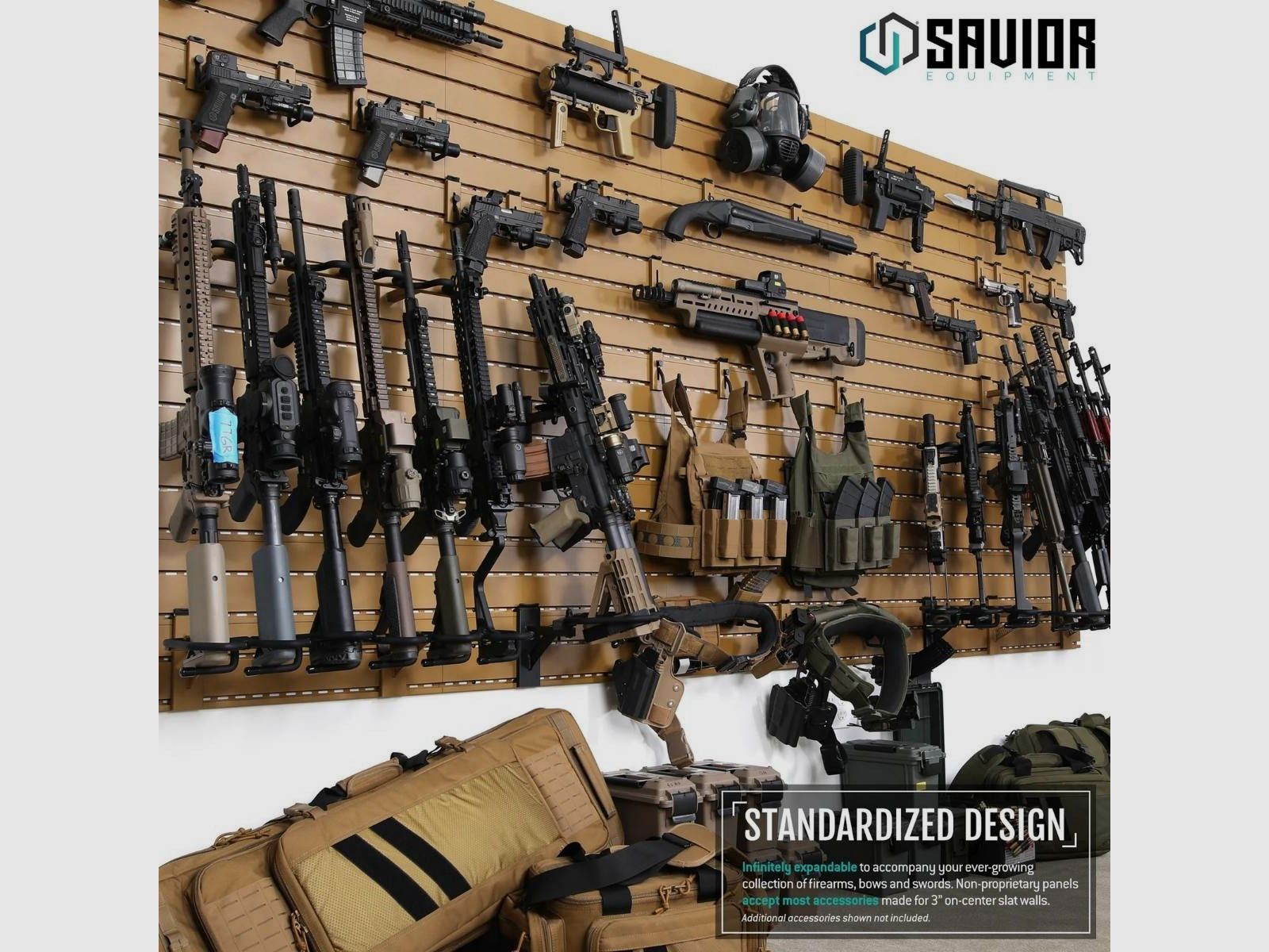 Savior – Soporte de pared para armas largas – Wall Rack System Rifle – Tan (RAL 8000) – WRS-ACC-RF6-TN, imagen 4 de 6