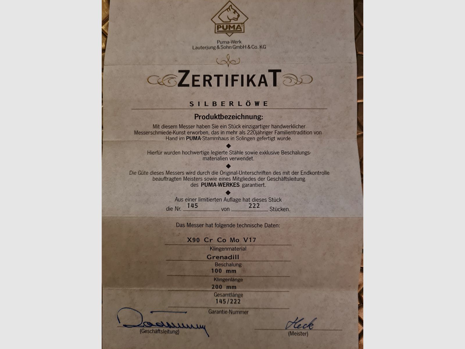 Puma Zilveren Leeuw Nr. 145/222