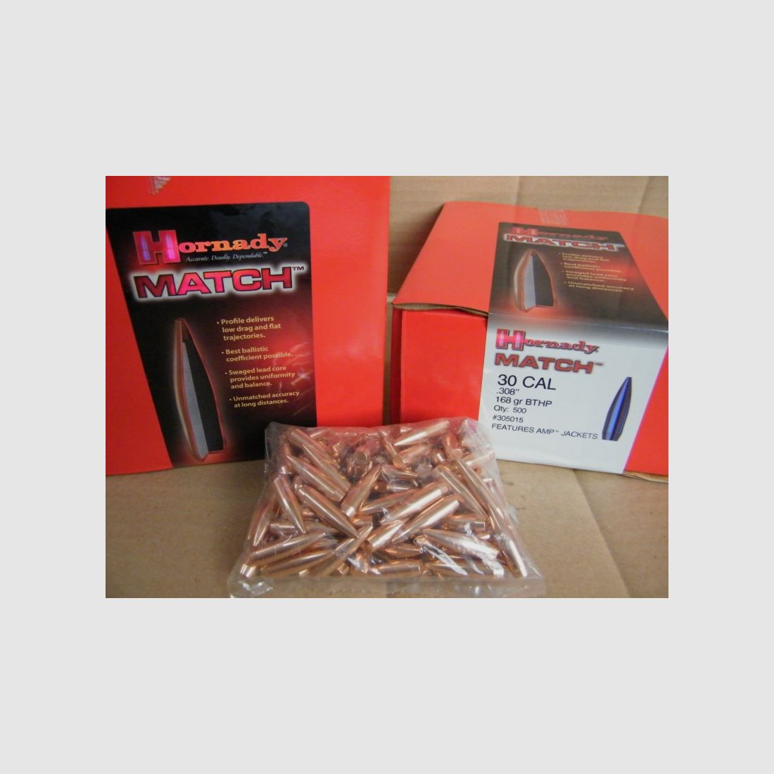 .308/168grs Hornady HPBT Geschosse No.305015 100 stk