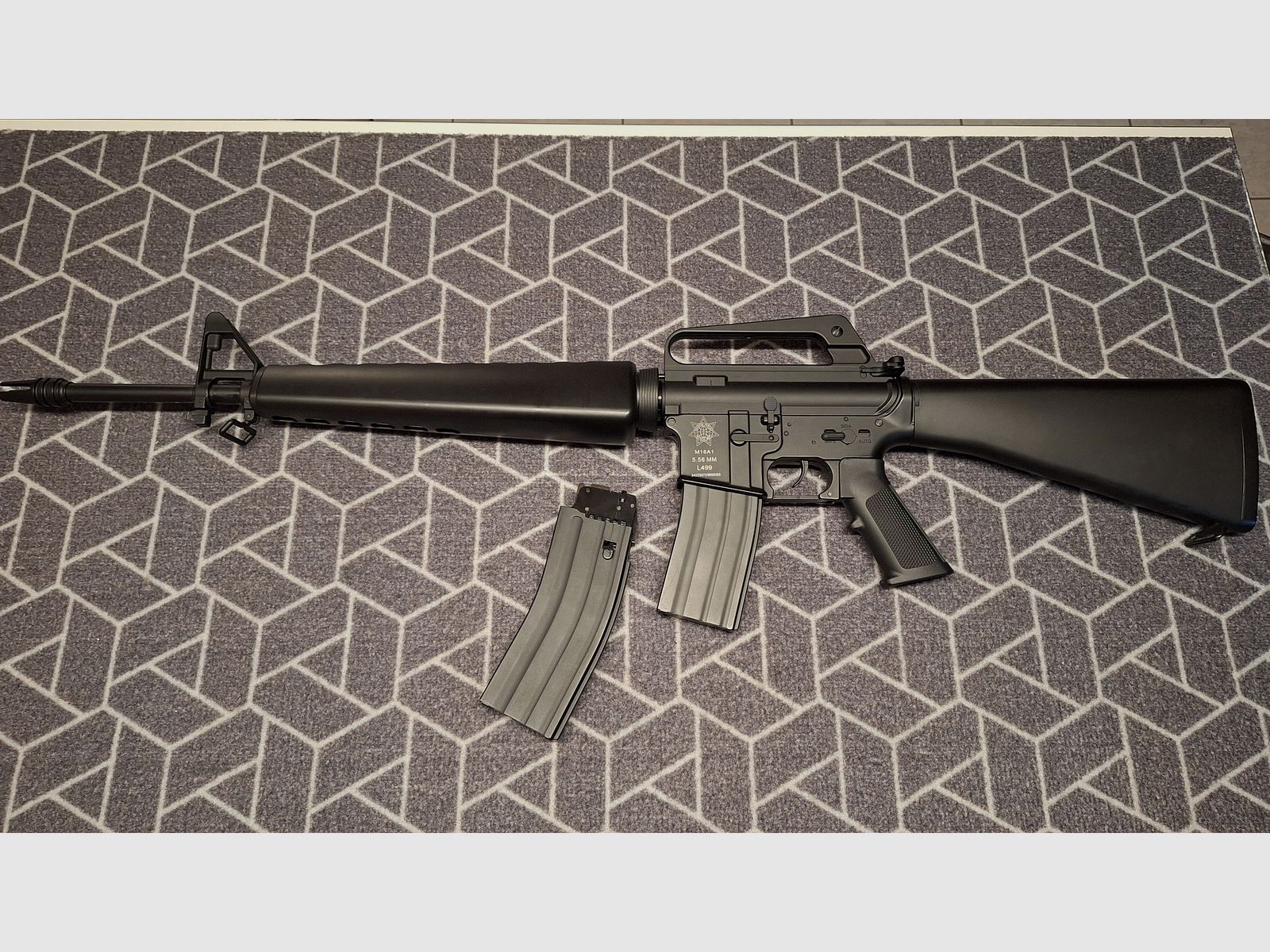 M16A1 VN Vietnam rifle, metal completo, CO2 calibre 4,5BB, 2x revista-NUEVO!