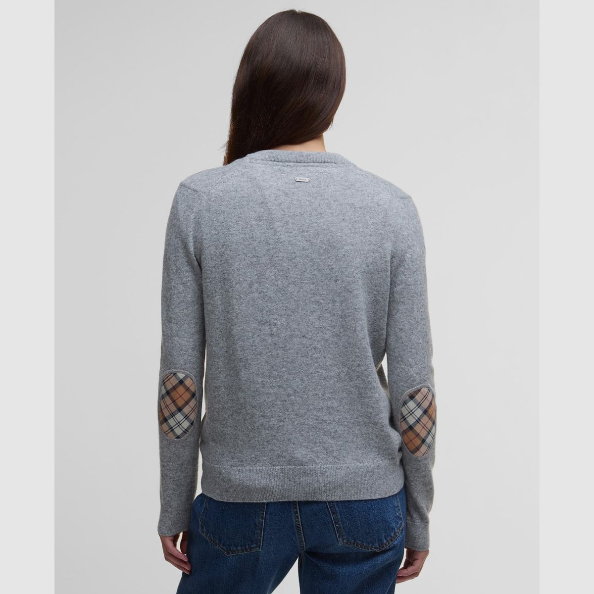 BARBOUR Cardigan Pendle Grey Marl/Hessian Tartan