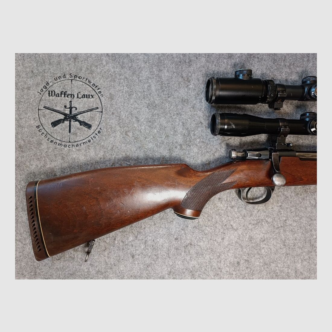 Frankonia Würzburg 98er Stutzen with two scopes + manual safety + set trigger