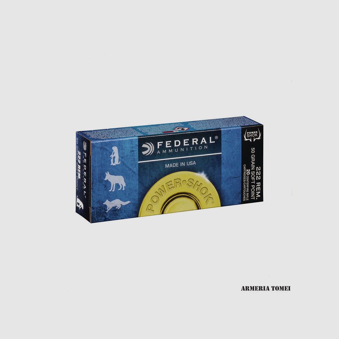 FEDERAL – POWER SHOK | 222 REM | Jacketed Soft Point | 50 GR | 20 PCS