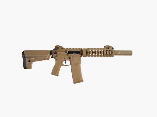 AR15 SilentOps 7 Zoll CHARLIE Tan S-AEG Softair Gewehr Frei ab 18 Jahren | Delta Armory