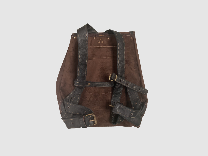 Rucksack aus Wildleder und Leder mit Tasche, Bild 3 von 4