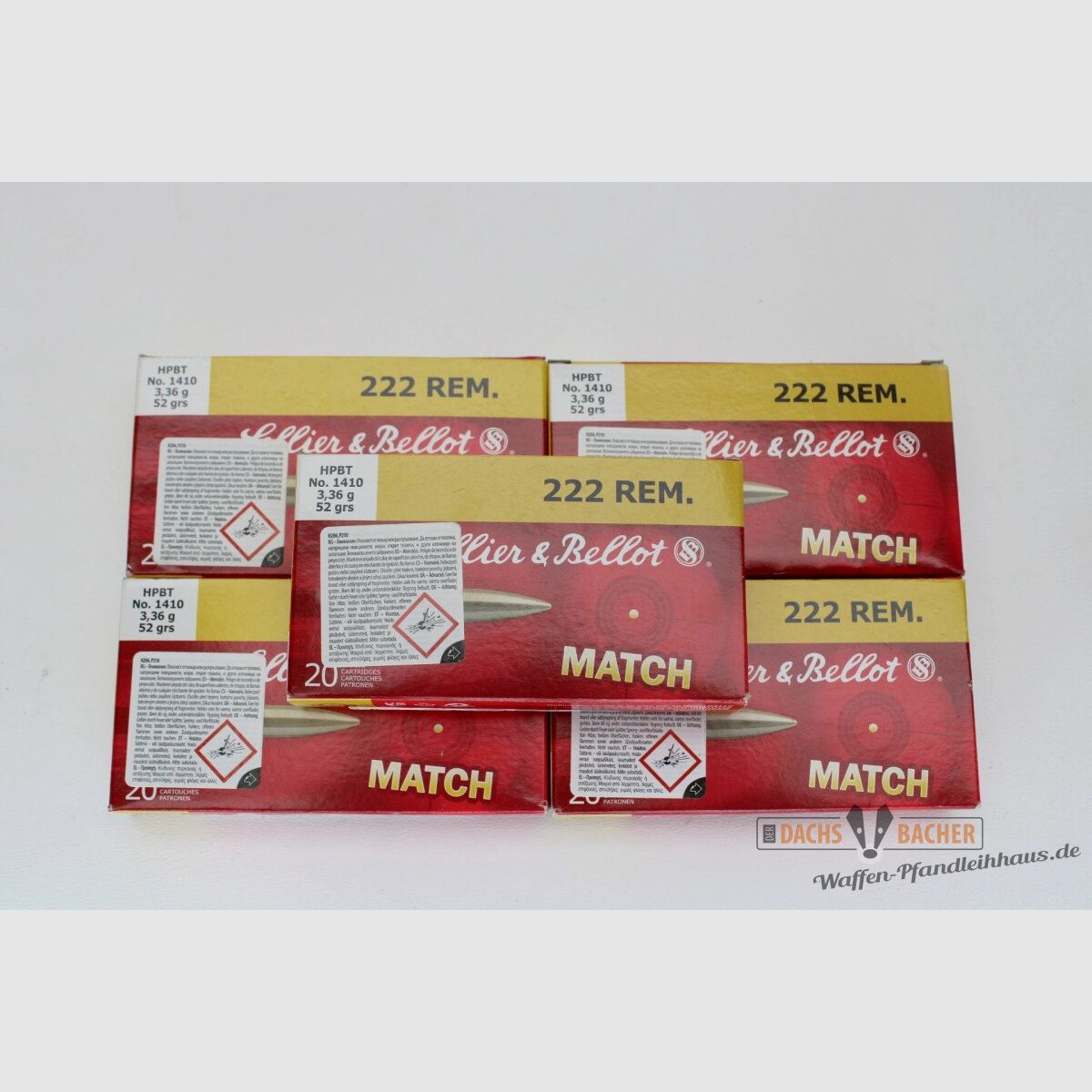 S&B Sellier & Bellot .222Rem Match HPBT 3.36g/52grs 100 (5x20) shots