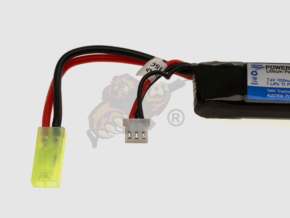 Airsoft LiPo Akku 7.4V 1100mAh 15C Stock Tube Type