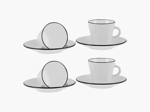 Espresso Set Linea Line, black