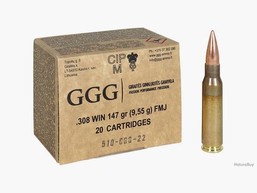 600 Patronen GGG .308 Win./147 gr FMJ