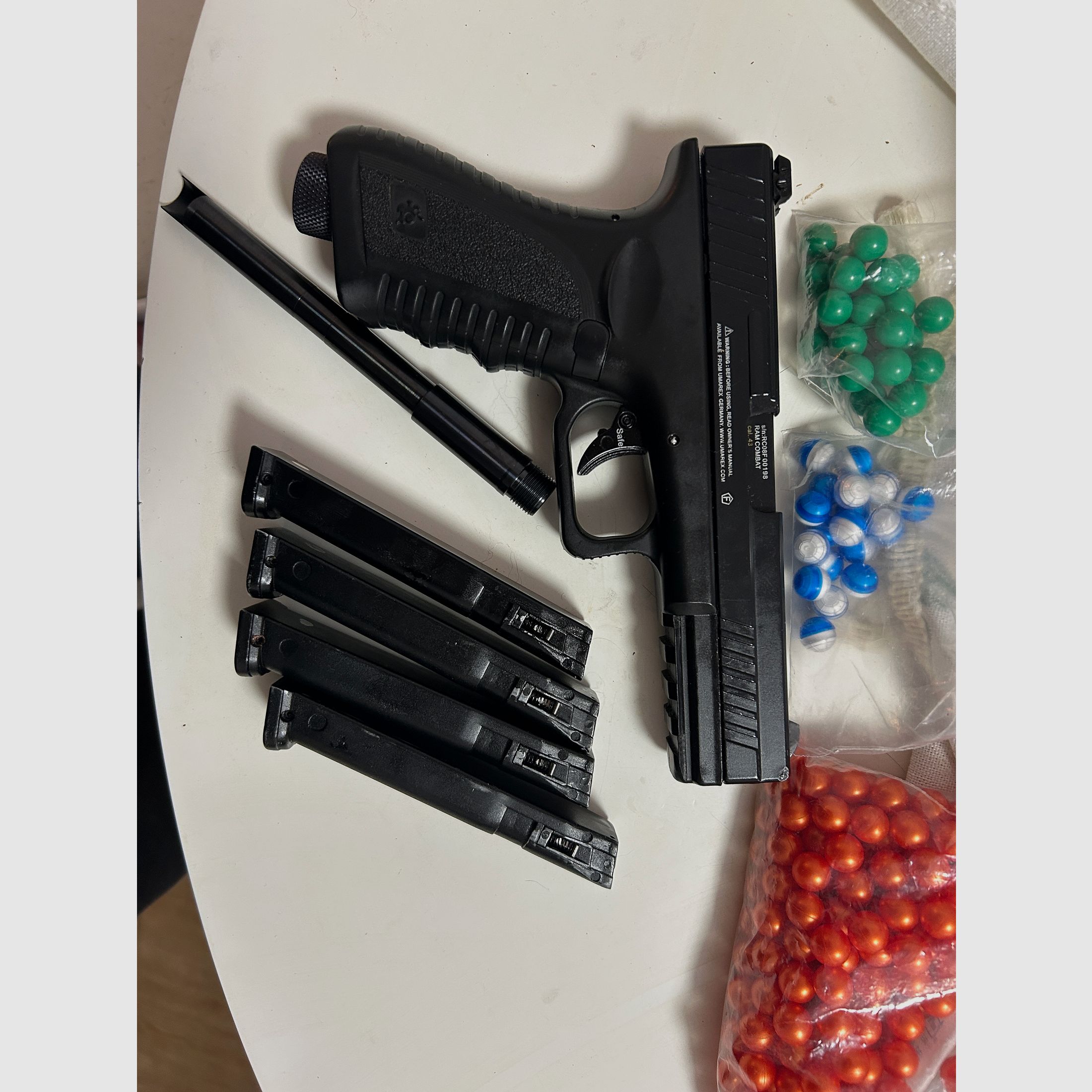 Ram-Combat (rubber bullet) marker self-defense