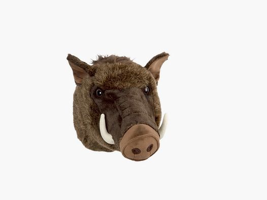 LivingActive Wildschwein Trophäenkopf 45 cm – Plüsch-Wanddekoration