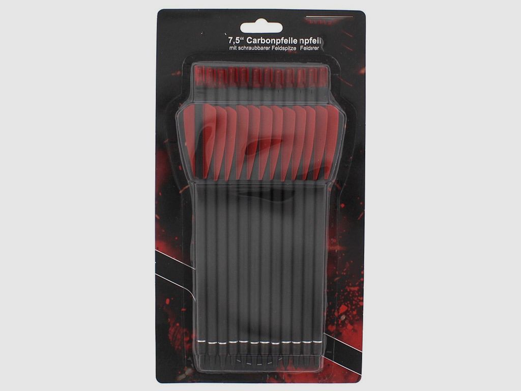 Pfeile fĂĽr ArmbrĂĽste, Armbrustpfeile, 7,5 Zoll, Carbon, Feldspitze, 12 StĂĽck