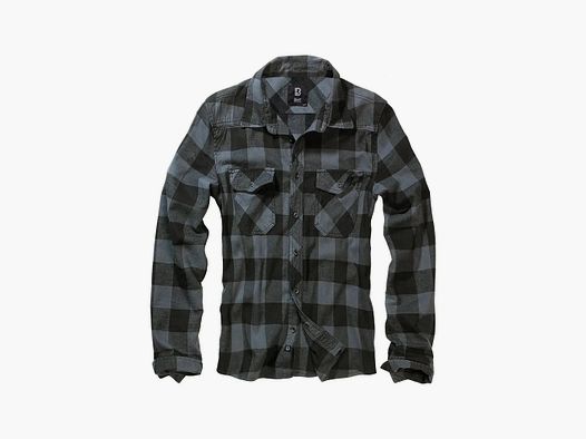 Brandit Check Shirt Longsleeve - Black Grey / S Men