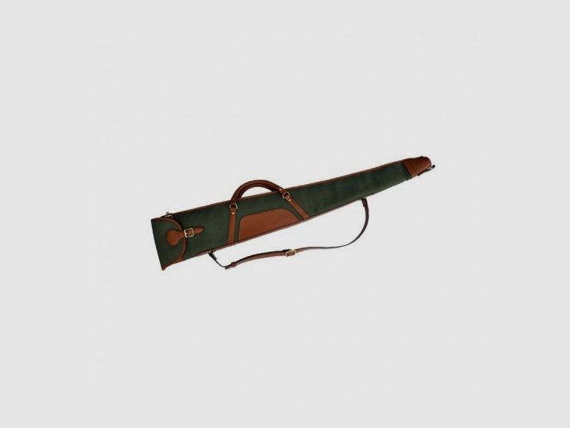 Maremmano custodia per fucile Luxe, tela verde con pelle marrone #MD302, immagine 2 di 4