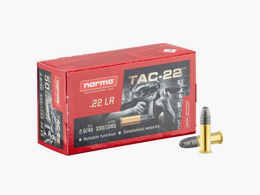 Cartouches .22 LR Norma TAC-22 - Norma TAC x 500