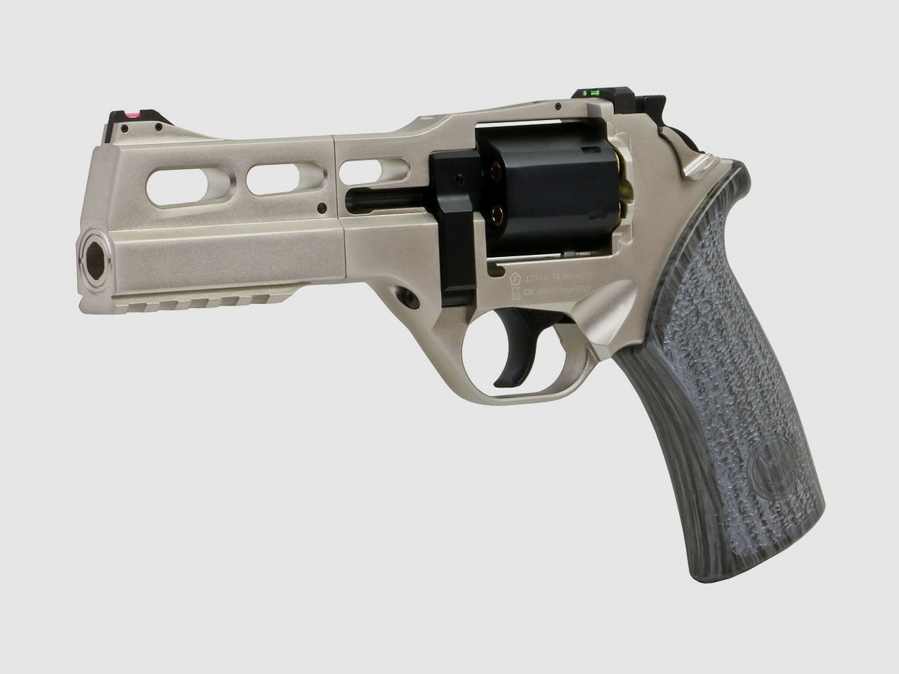 CO2 Revolver Chiappa Rhino 50DS Limited Edition White/Black Vollmetall nickel Kaliber 4,5 mm BB (P18)