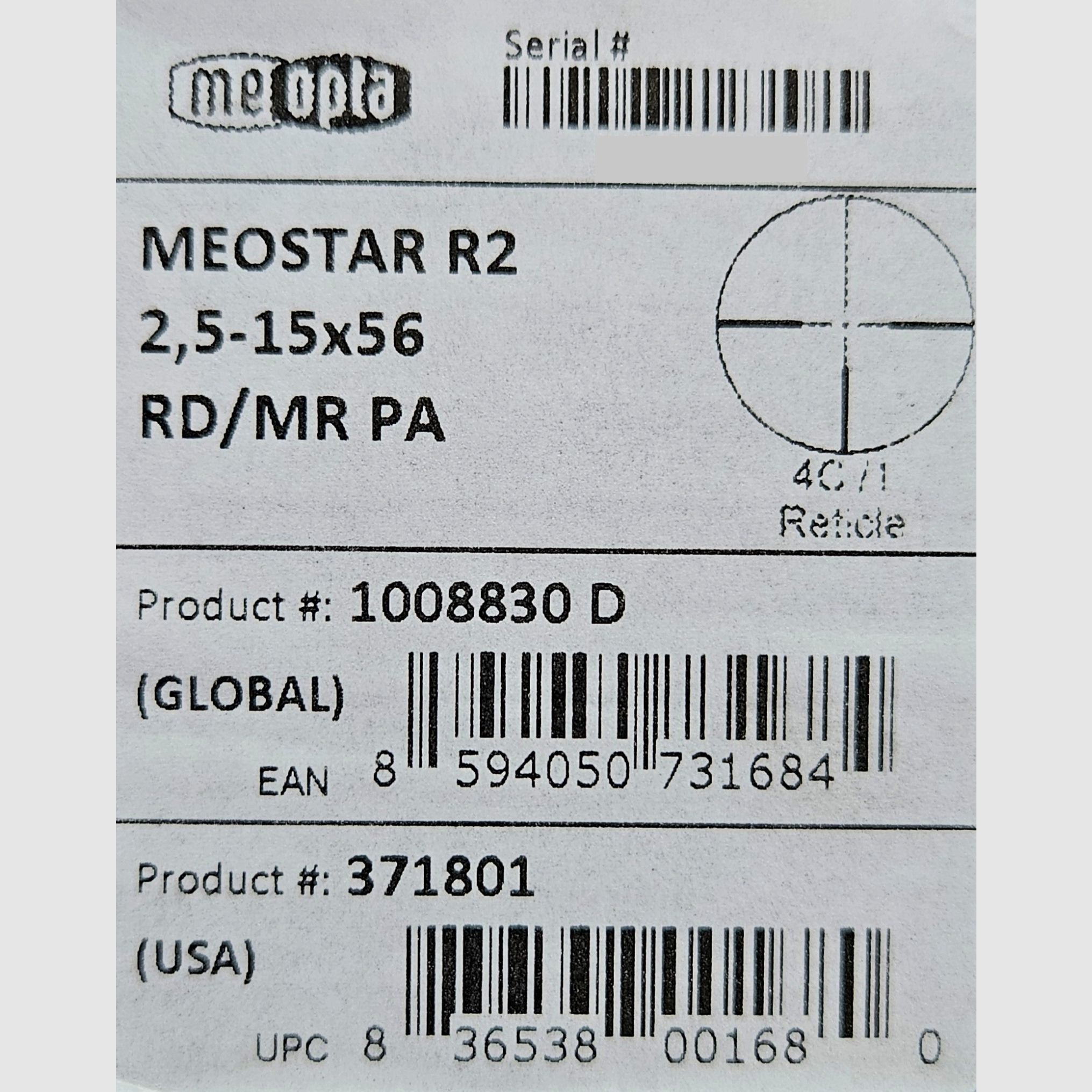Meopta MeoStar R2 2,5-15x56 RD/MR PA Absehen 4C mit Leuchtpunkt - Neuware vom Fachhandel -