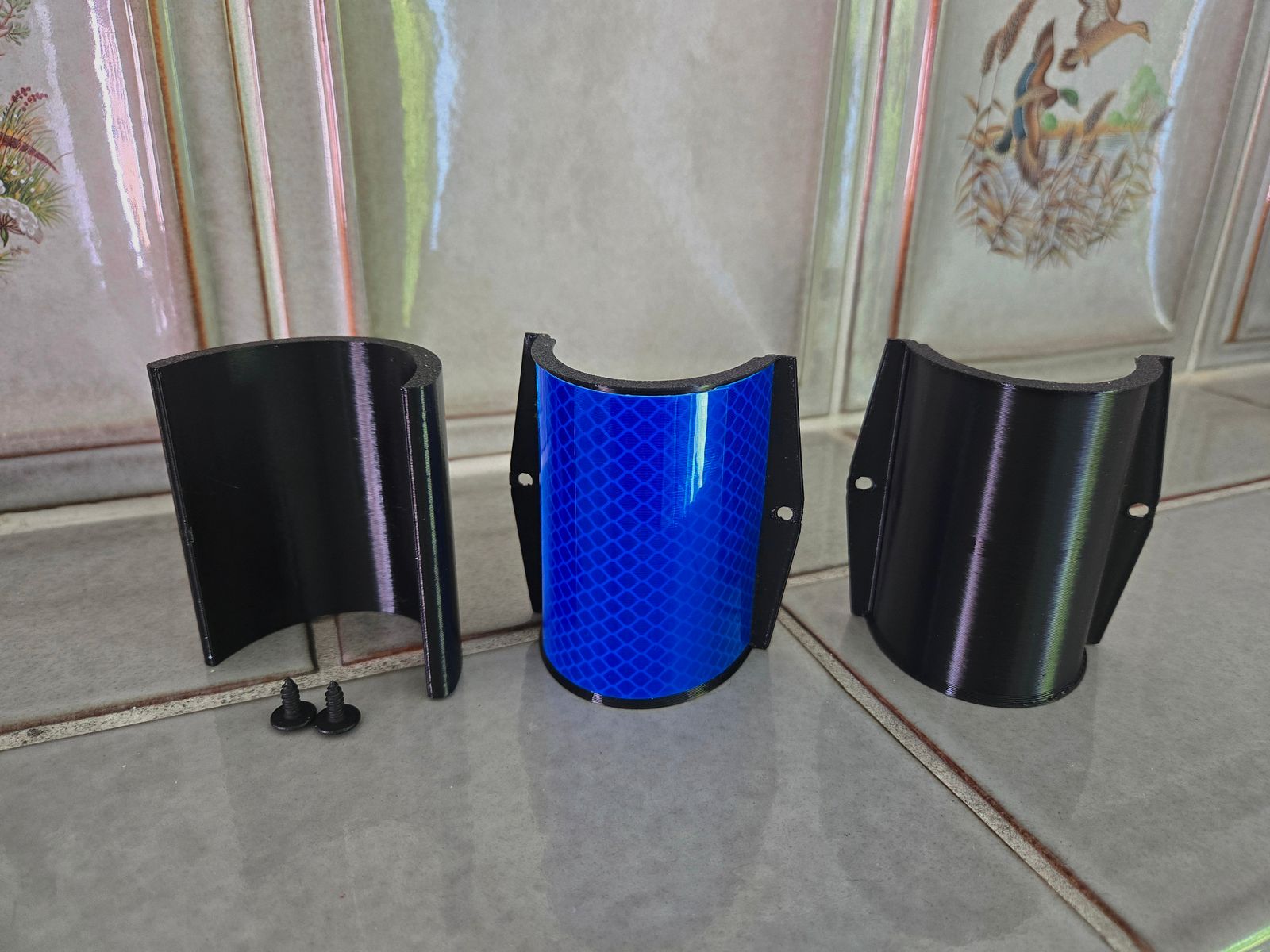 25x Wildwarnreflektor Wild Reflektor Rehwild blau Träger Halter