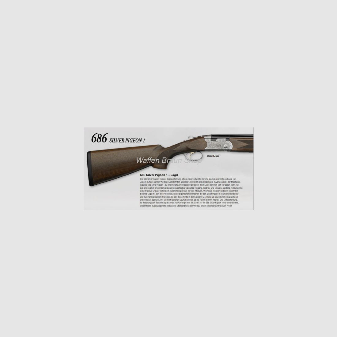 BERETTA - Bockdoppelflinten 686 Silver Pigeon 1 Jagd  12/76 / LL 71cm / OCHP