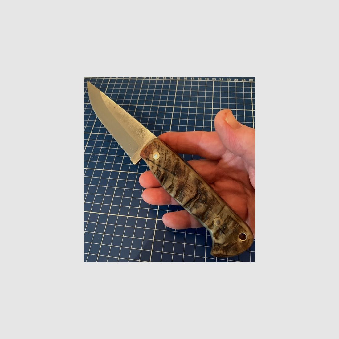 Jagdmesser Einzelstück 80CrV2 Widderhorn