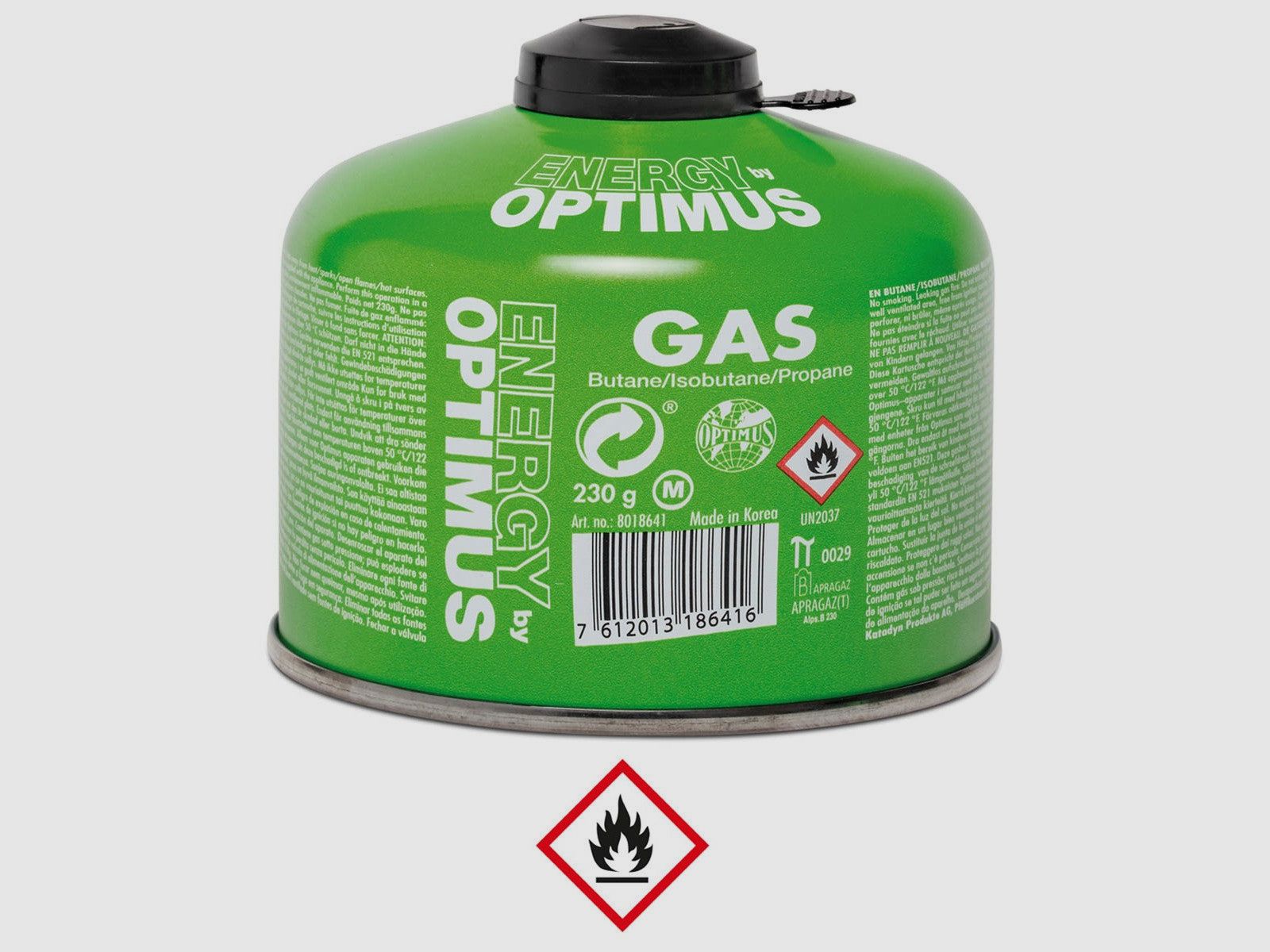 Gas cartridge, OPTIMUS, Butane/Isobutane/Propane, 230g
