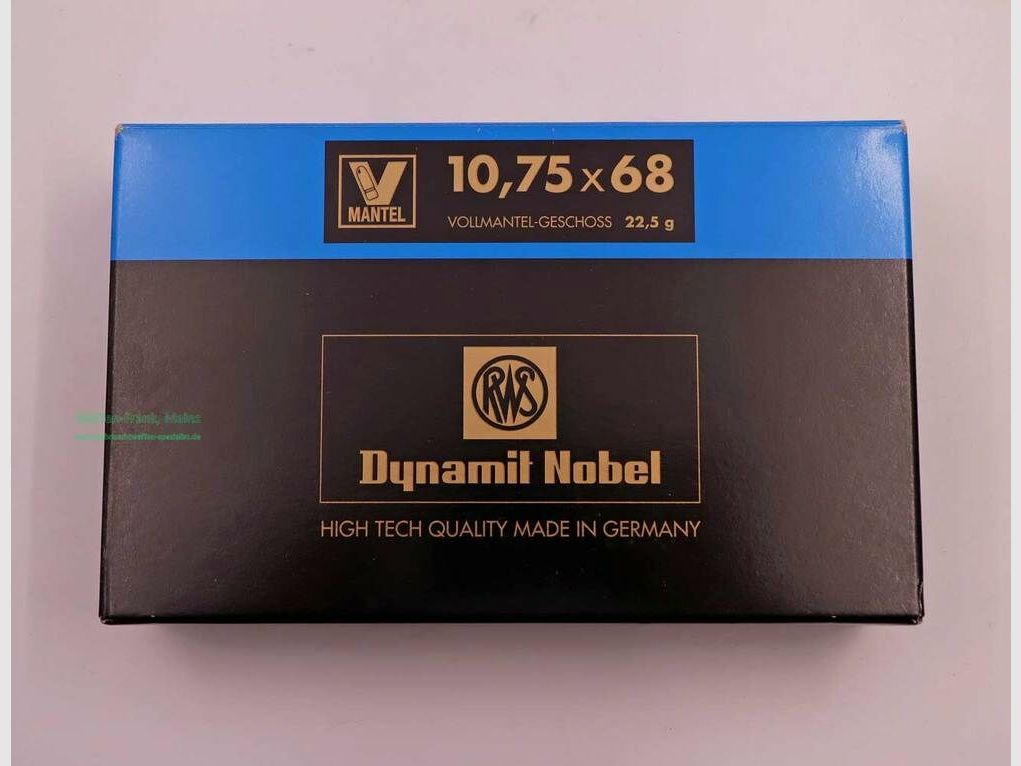 RWS (WZd.Fa.Rottweil) rifle cartridges 10.75x68