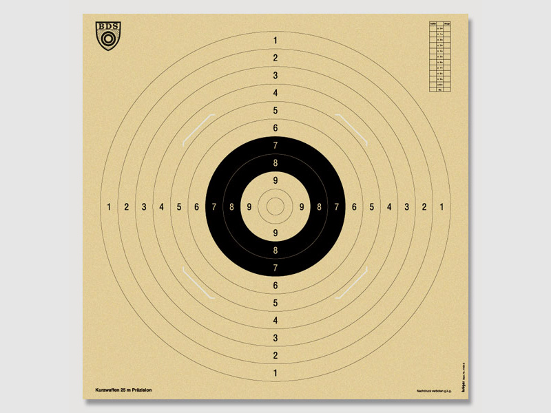 BDS Kurzwaffenscheibe Z9 mit Einsteckschlitze + Wasserabweisend 55 x 52 cm 1 St.