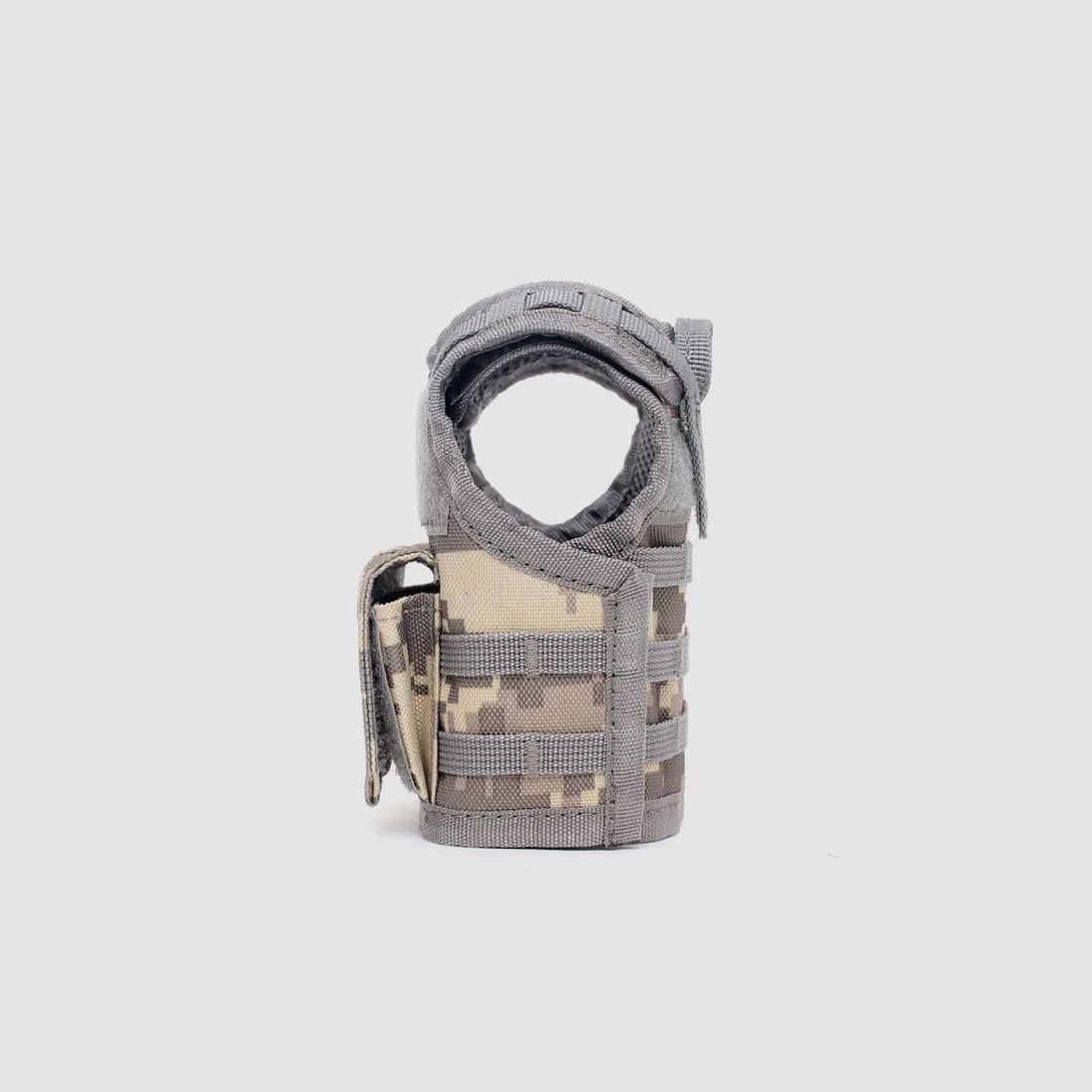 Mini Tactical Schutzweste mit Fronttaschen für Bierflasche / Weinflasche / Thermosflasche - Digital-ACU