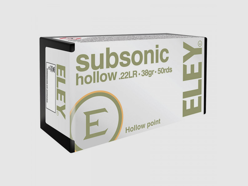 ELEY SUBSONIC HOLLOW POINT .22LR - 36GRS. - 50 ROUNDS
