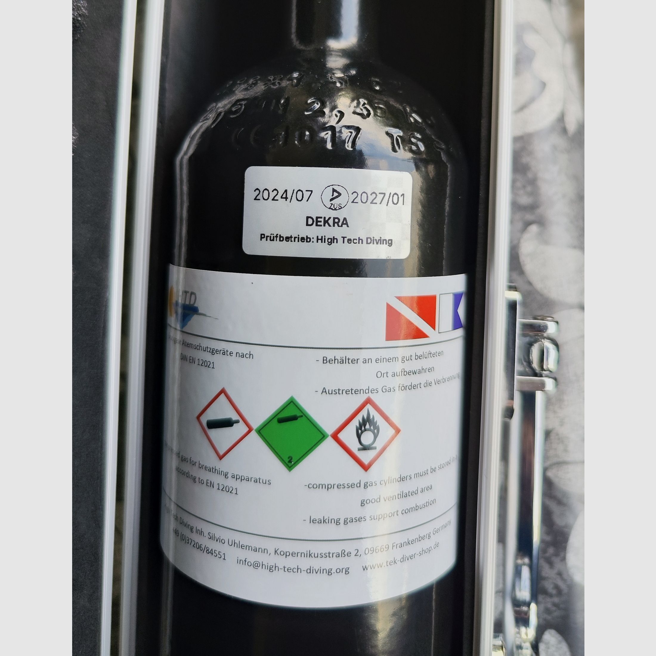 Pressluft Flasche mit 5/8 Zoll  "Neu"
