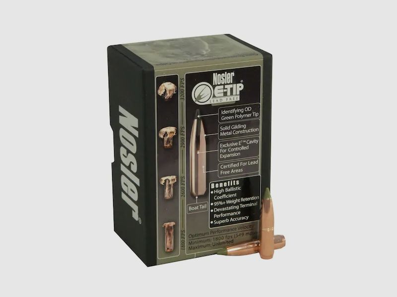 Proiettile Nosler E-Tip 6,5mm/.264 120GR Senza Piombo 50 Pezzi