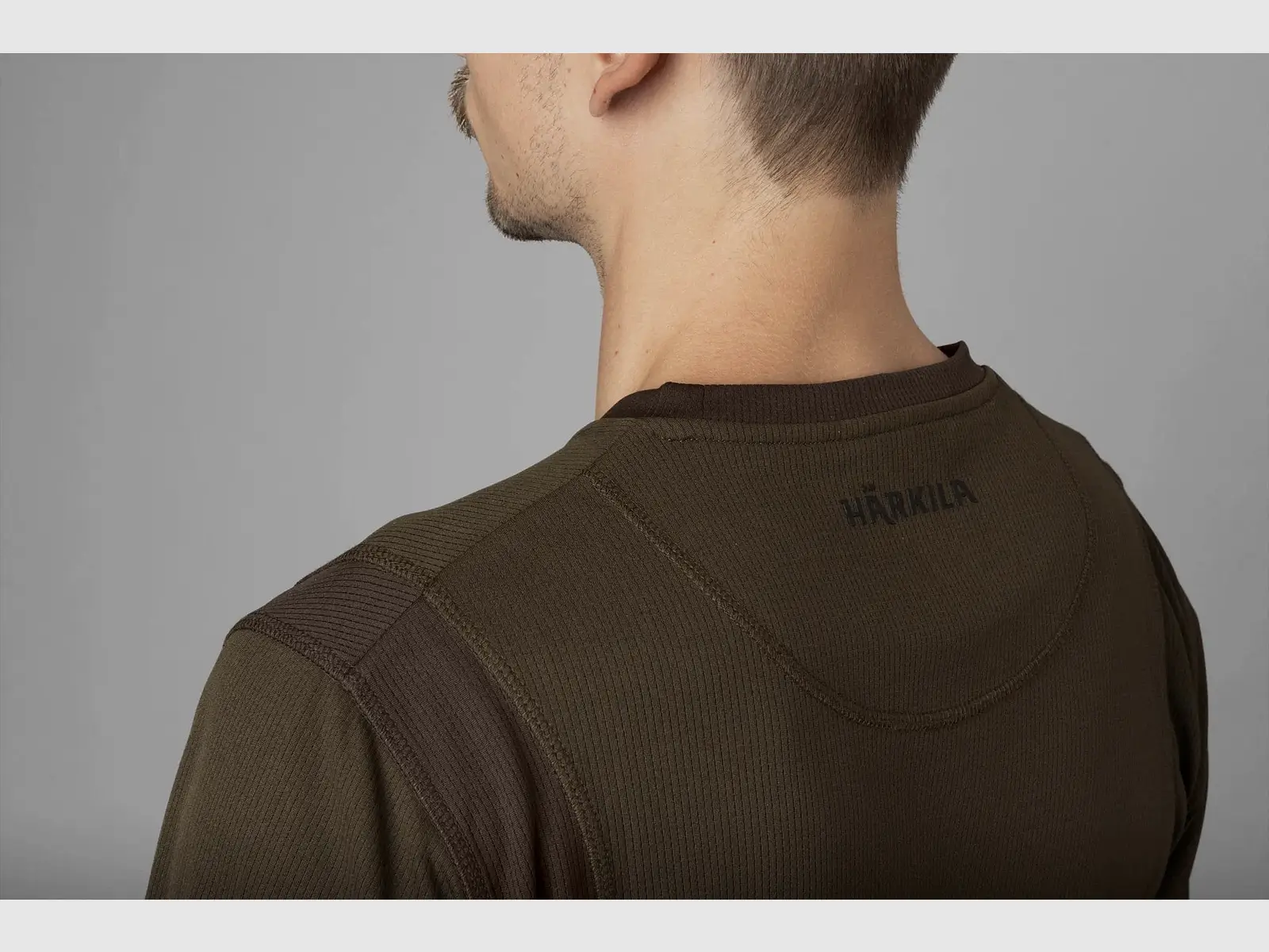 Härkila Forest Hunter Long-Sleeve T-Shirt, hunting green/shadow brown, image 4 of 4