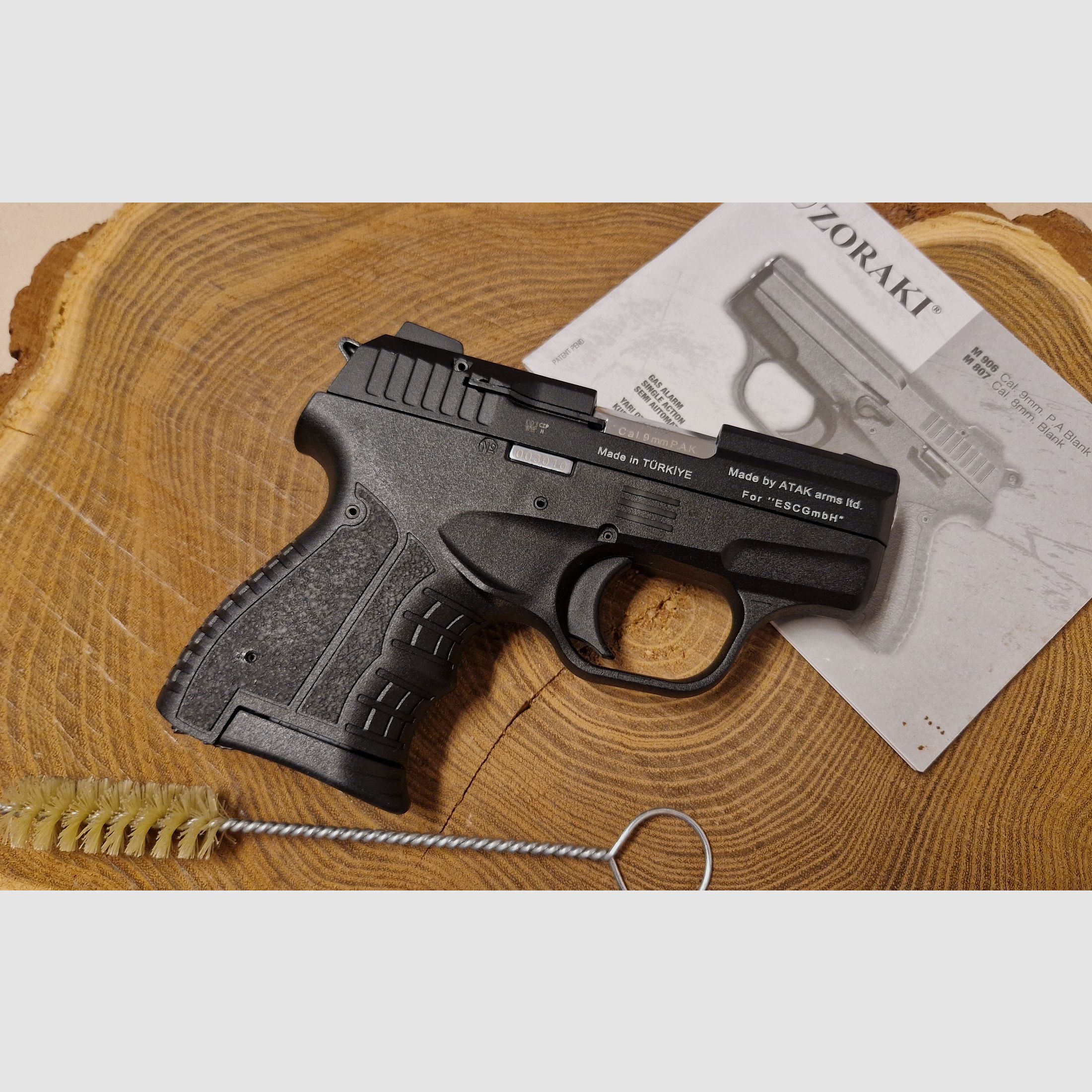Zoraki 906, alte PTB 946 Schwarz/Chrom Kal. 9mm PAK Pistole Schreckschus komplett OVP