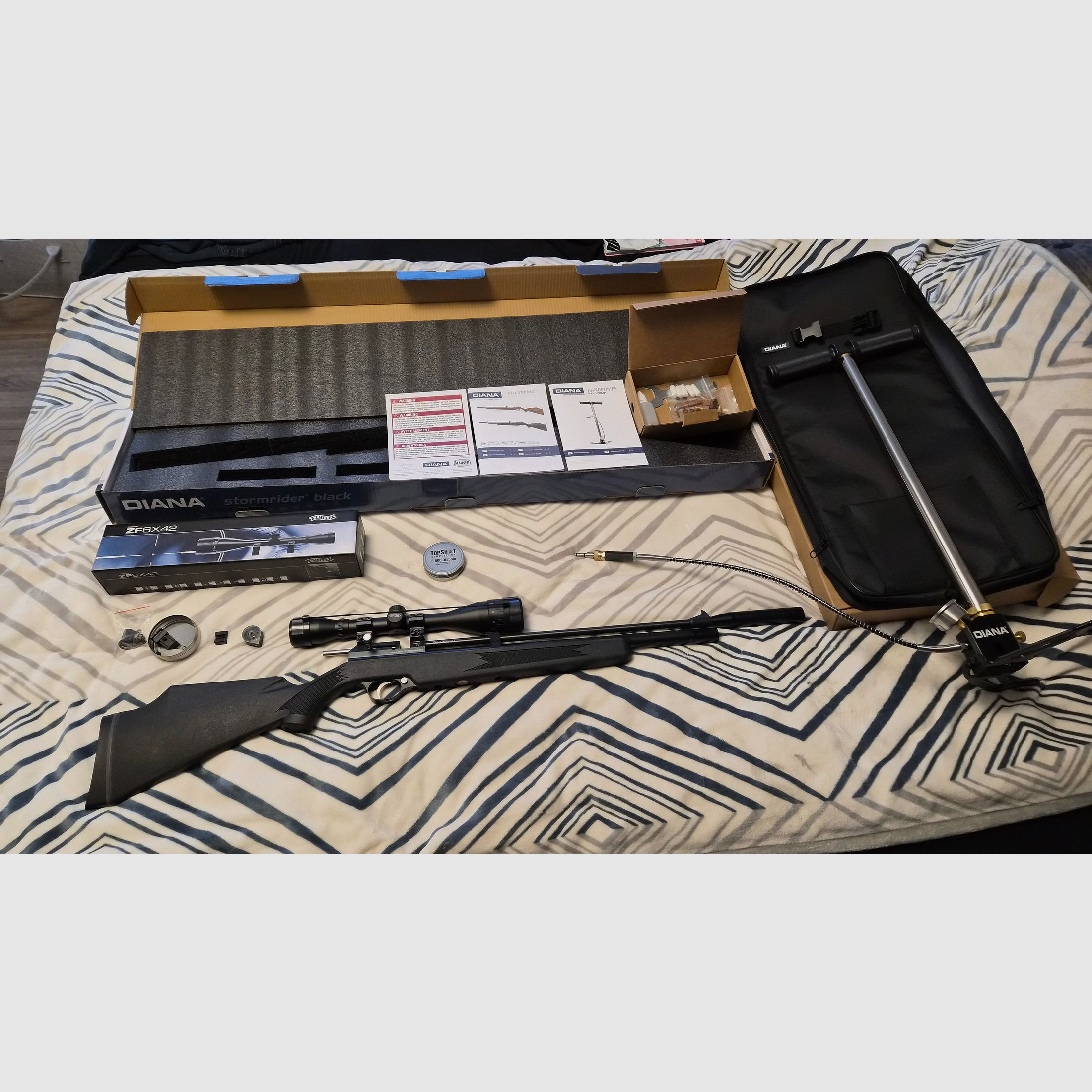 DIANA Stormrider Kaliber 4.5 mit Zielfernrohr und Pressluftpumpe