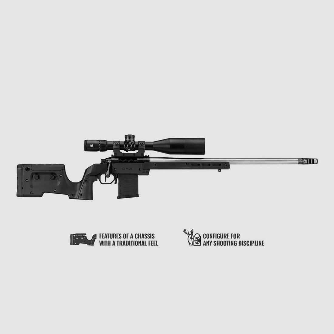 MDT Chassis MDT XRS – Remington 700 SA – Black, imagen 2 de 8