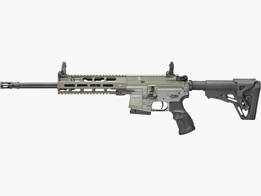 Haenel CR 223 M-LOK Parafango Lunghezza della Canna 368 mm | Grilletto Match | Parafango Corto | Oliva | Non Sportivamente Approvato, Cal. .223 Rem.