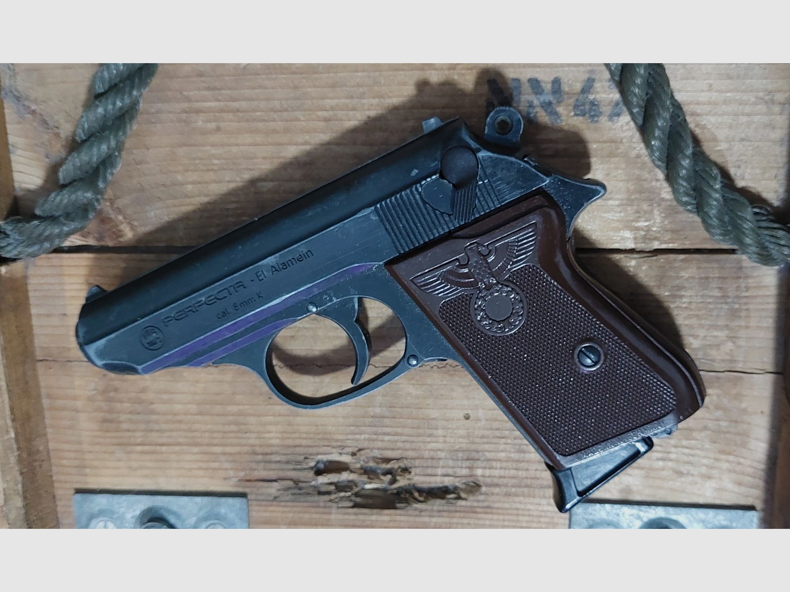 ⚠️SELTEN!⚠️ PERFECTA "El Alamein" Schreckschuss Pistole 8 mm P.A.K (PTB 196/2)