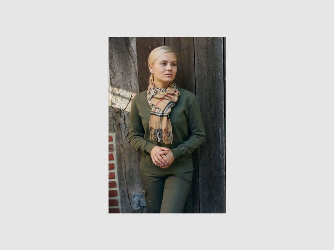 Hubertus Ladies V-Pullover dunkeloliv