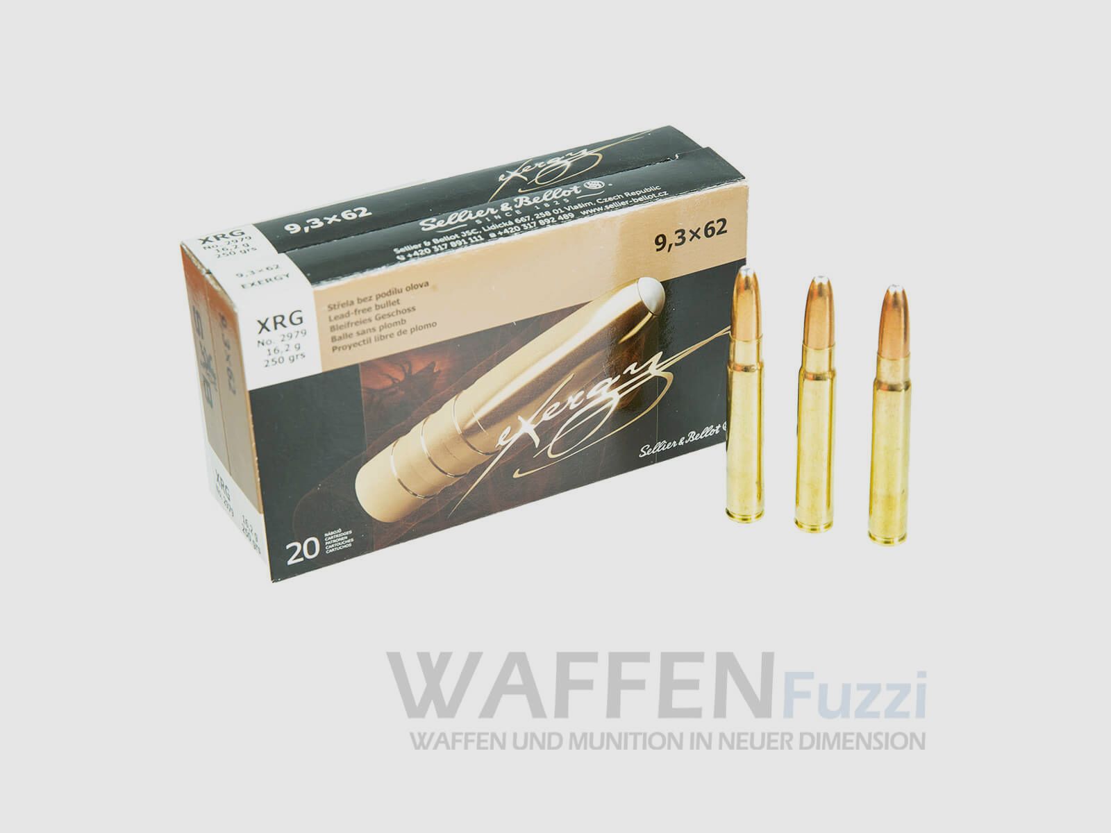 S&B 9,3x62 eXergy XRG munitions de chasse sans plomb 250grs