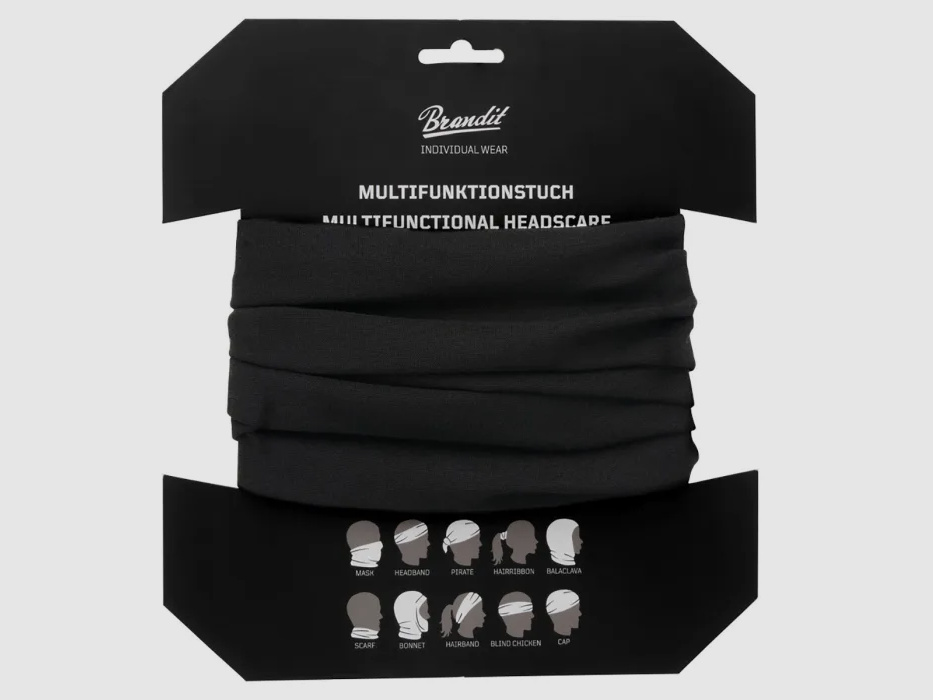 Écharpe multifonction (tube) pour la tête, le visage, le cou - Taille unique - Noir