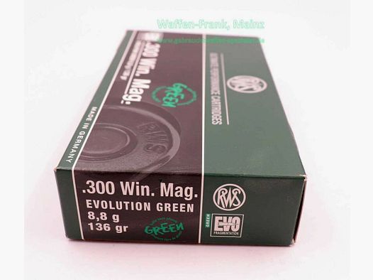 RWS (WZd.Fa.Rottweil) Cartuchos de rifle .300WinMag Evo Green