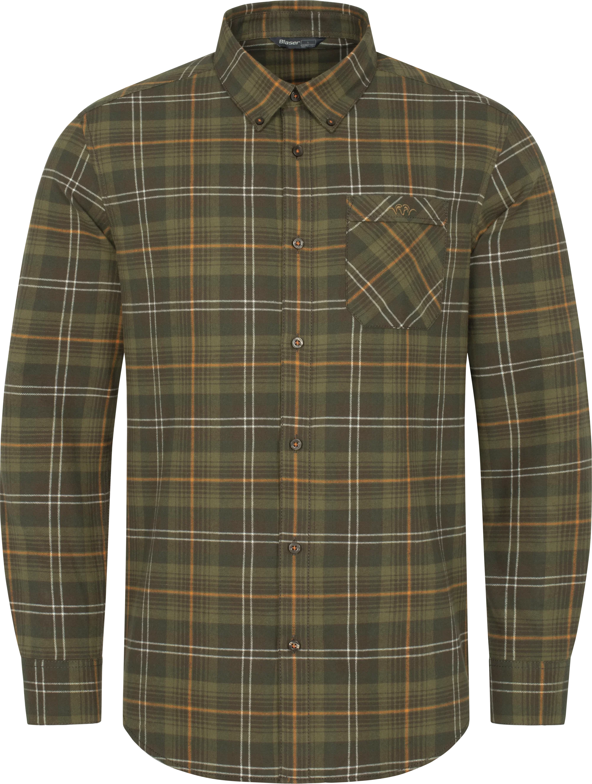 Camisa de Franela Julian Hombre Verde/Blanco/Anaranjado A Cuadros XL