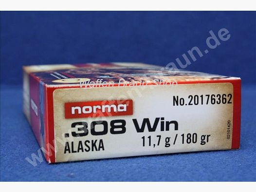NORMA .308 WIN ALASKA 11,7G 180GR 20 pezzi
