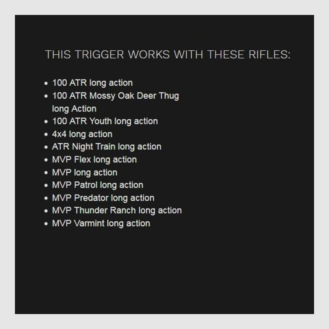 Timney Trigger & S Mossberg 100ATR Long