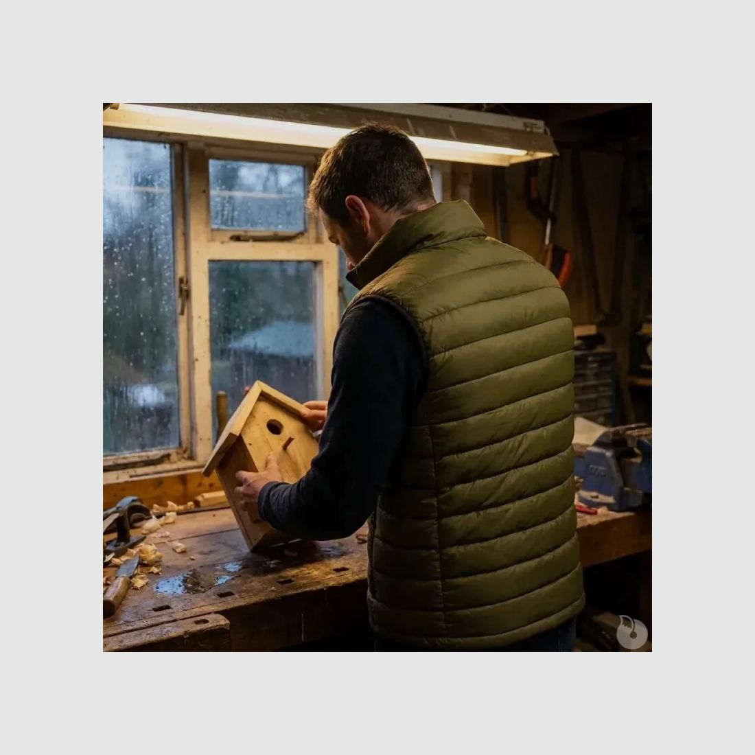 Sleeveless polyamide down jacket khaki M to 2XL, image 5 of 15