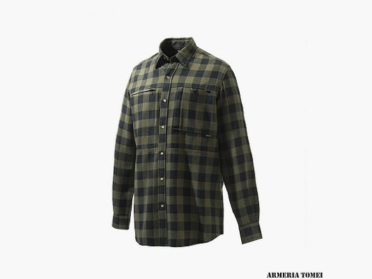 SHIRT – BERETTA – OVERSHIRT MET RITS EN ZAKKEN Groen & Zwart Geruit